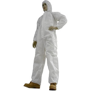 COVERALLS, SMS, WITH HOOD, ELASTIC WRIST & BACK