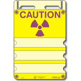 J-Sign - Caution w/Radiation graphic - 3 Pocket Sign