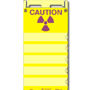 J-Sign - Caution w/Radiation graphic - 5 Pocket Sign